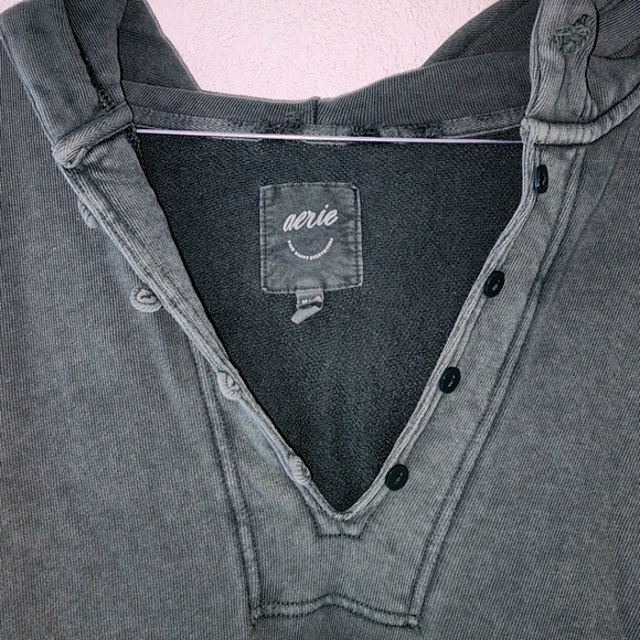 Aerie Womens Beach Weekend Oversized Vintage Washed Green Hoodie Sz Medium - Picture 3 of 6
